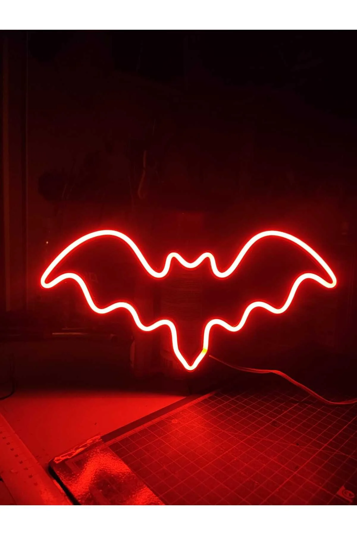 Yarasa Neon Led 3d Baskı Amber