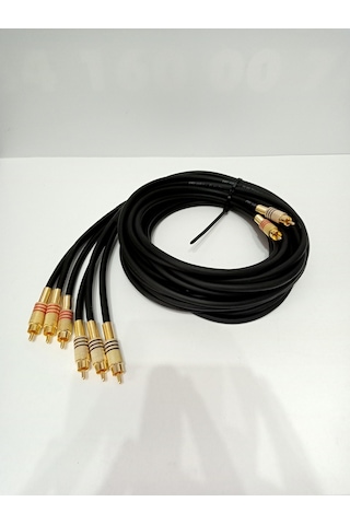 Amfi RCA Kablosu - El Yapımı Bakır - 2 Giriş 6 Çıkış - 5 Metre