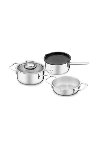 Jumbo New Lyon 5 Parça Çelik Midi Tencere Set Gümüş