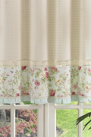 Ödel Home Naturel Basma Bordürlü Ara Dantelli Fon Perde 150 X 100 Cm%100 Pamuk İç Montaj Diğer