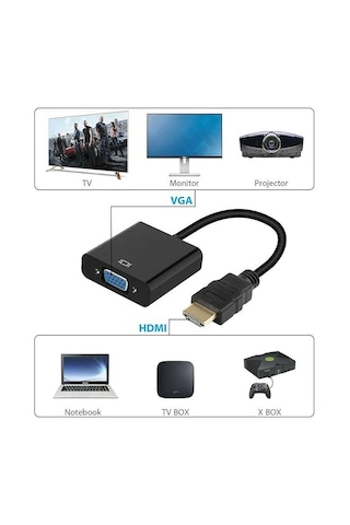 Molix Mx-1240 Hdmı To Vga Dönüştürücü Kablo - Full Hd 1080p Destekli