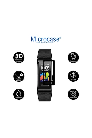 Huawei Band 4 Pro Tam Kaplayan Ekran Koruma 3D Film Siyah