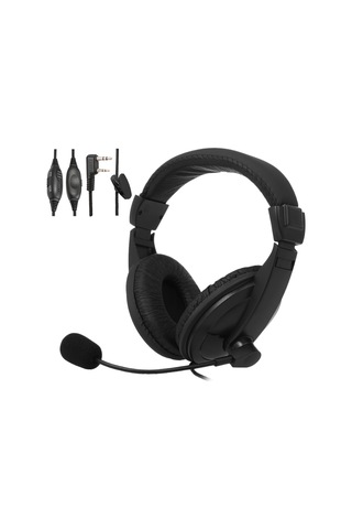 Vkemall K Tipi P07e-pk01 Walkie Talkie Kulaklığı, İki Kulaklı Gürültü Engelleme, Ptt Ve Vox Fonksiyonlu Siyah 1.1m Kablolu