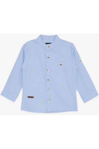 Breeze Girls & Boys Erkek Çocuk Gömlek Armalı Düğmeli 3-7 Yaş, Açık Mavi-açık Mavi Açık Mavi