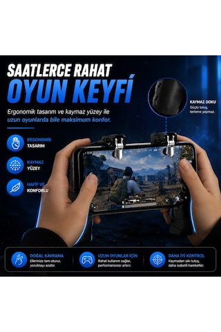 Polham Tetikli Telefon Oyun Kolu, Pubg Free Fire Call Of Duty İçin Ergonomik Oyun Kontrol Aparatı, 4.7-6.7 İnç Telefon Uyumlu