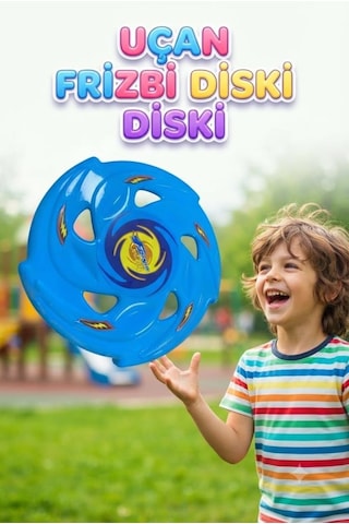 Kolay Kavranır 22 Cm Profesyonel Uçan Disk Frisbee - Açık Alan Park Ve Plaj Oyuncağı Mavi