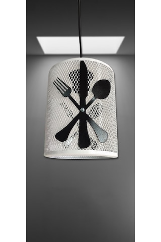 Kitchen Mutfak Tekli Beyaz Siyah Sarkıt Beyaz