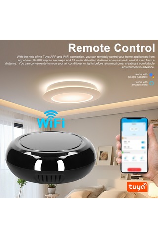Yaleker Akıllı Ev Kontrol Cihazı - Wifi Sesli Ir Kumanda, Sıcaklık/nem Sensörlü, Tv/klima Kontrolü