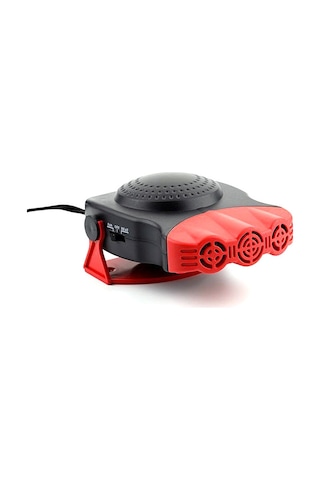 Wezone 12v/24v Araç İçi Isıtıcı Ve Defroster - Çift Fonksiyonlu Taşınabilir Otomobil Fanı Kırmızı, 3 Delikli