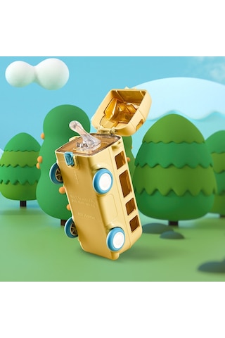 Sones Kt-1139 500ml Taşınabilir Sızdırmaz Su Bardağı Askılı Sevimli Otobüs Şekilli Emzikli Bardak, Renk: Sarı