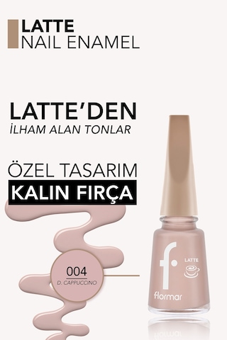 Flormar Latte Nail Enamel Yüksek Pigmentli & Parlak Bitişli Oje 004 Dusty Cappuccıno