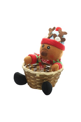 Teltree Noel Şeker Saklama Sepeti - Bambu Ve Kumaş Çocuklar İçin Hediye Ve Dekorasyon Diğer