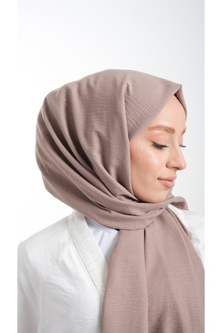 Hürrem Bone 202105_10 Pamuk Düz Klasik Caz Şal Vizon