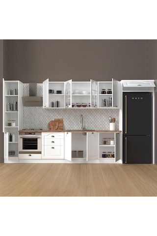 390 Cm %100 Mdf Greena White Mutfak Dolabı Beyaz