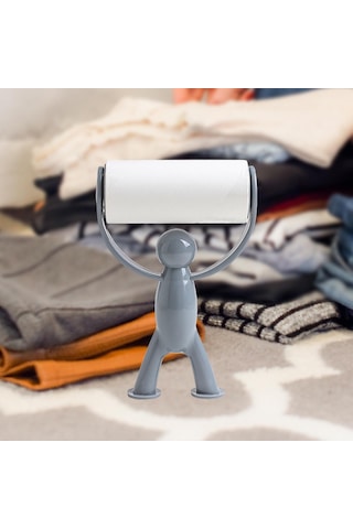 Homyl 2 Parça Yapışkan Lint Rulo Yedekler Köpek Saç Gri Gri