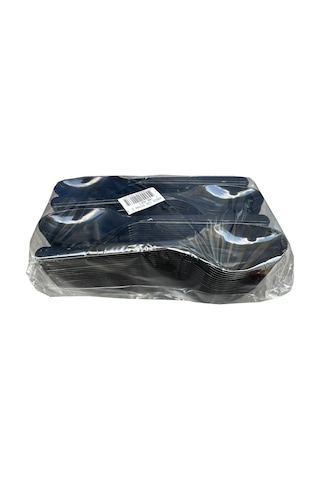 Plastik Siyah Kaşık - Parti Davet Piknik Çorba Yemek Kaşığı - 18 Cm. - 100'lü 5 Paket Siyah