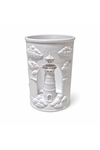 Deniz Feneri Tasarımlı Dekoratif Led Mumluk 10 Cm Lighthouse Temalı Dekoratif Aydınlatma .