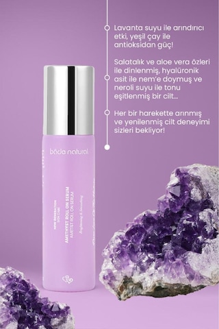 Bade Natural Ametist Roll On Anti Aging Yüz Masaj Serumu 10 ML