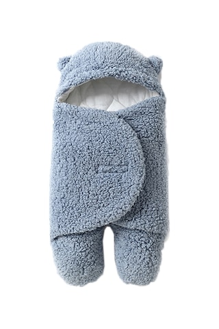Moveevo Bebek Sonbahar Ve Kış Kalınlaştırılmış Kuzu Polar Battaniye Bölünmüş Bacak Uyku Tulumu Mavi Kalınlaştırılmış Beden S Mavi