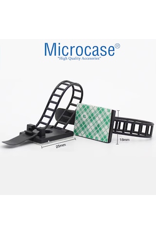 Microcase Kendinden Yapışkanlı Microcase Ayarlanabilir Yapışkanlı Kablo Düzenleyici Ve Sabitleyici Klips 10 Adet Al5409 Siyah