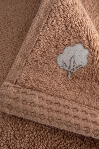 Ecocotton Pure Cotton Kahverengi Kelebek Bordürlü %100 Organik Pamuk 2'li El Havlusu Seti - 30 50 Cm Kahverengi