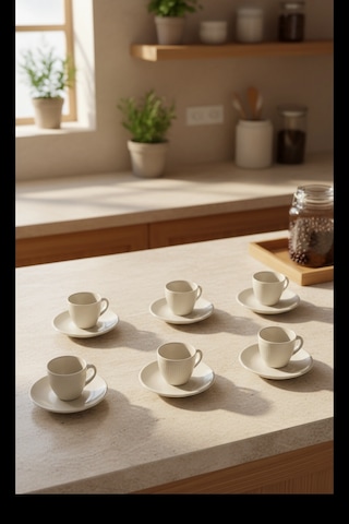 Bernardo Supra 6 Kişilik Fincan Takımı Beyaz