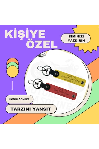 Kardeş İçin İsim Plaka Ve B Rh + Kan Grubu Yazılı Kişiselleşmiş X2 Anahtarlık, Kül Gri-k Kahve-ysl