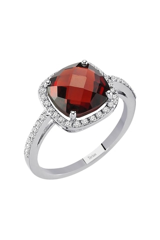Sirius Pırlanta Ve Yastık Kesim Garnet Taşlı Yüzük 0804R0318