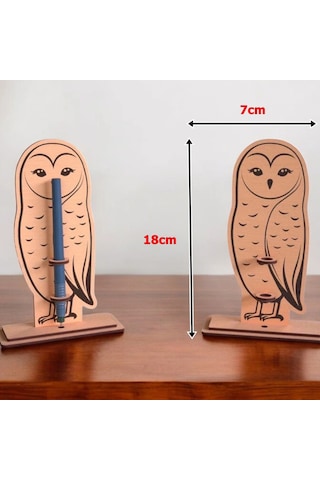 Boyanabilir Ahşap Baykuş Kalemlik - 3mm Mdf Lazer Kesim Hobi Seti 10 Adet