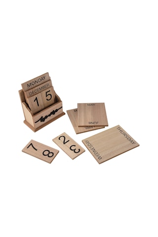 Ahşap Flip Masa Blokları Takvimi, Ev/ofis İçin, 11.5x6.5x14.5cm, A