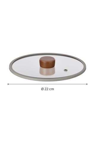 Neoflam Fika 22CM Düz Silikon Çerçeveli Cam Kapak Gri D-NEOG022