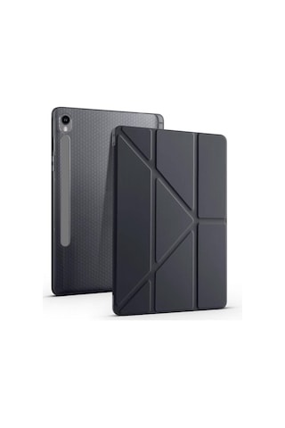 Samsung Galaxy Tab S10 Fe Plus 13.1" Uyumlu Kalem Bölmeli Standlı Tri-folding Tablet Kılıfı Kapaklı Kılıf
