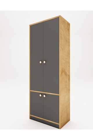 Floradesign Niva Çok Amaçlı Dolap / Kapaklı Ve 7 Raflı Dolap /meşe - Beyaz