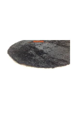 Yamalı Home Tavşan Tüyü Yuvarlak Kahve 140 x 140 Cm