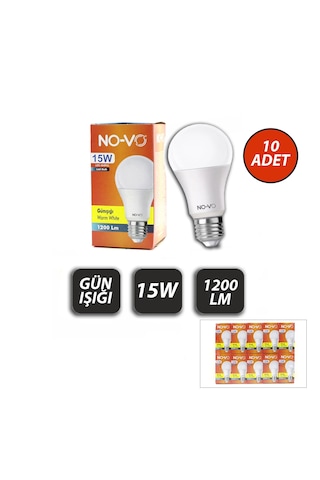 10 Adet 15w Gün Işık Led Ampul 1200lm 3000k 15.000 Saat Ömür