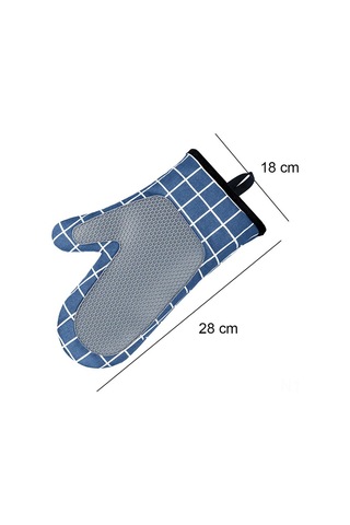 Lemestar Mavi 18x28 Cm Silikon Isıya Dayanıklı Fırın Eldiveni, Yumuşak Pamuk Ç衬zmesi, Kaymazsız Tutuş, Çift Paket, Mutfak Pişirme Fırınlama Diğer