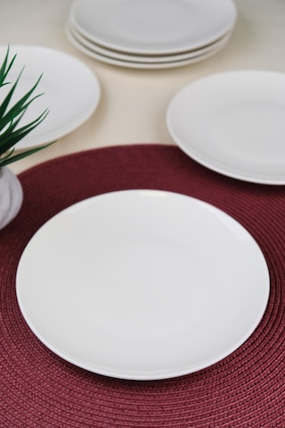 Tabak Evi Porselen Chic Servis Tabağı 24,50cm 6 Lı Krom