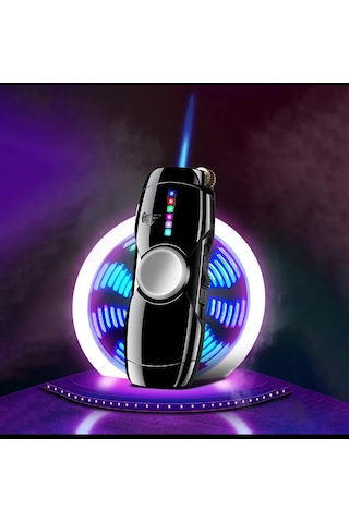 İndirim Center Yeni Sıradışı Stres Çarklı Metal 3 Mod Led Işıklı Jet Çakmak