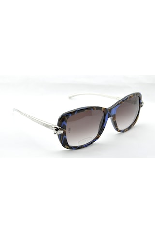 Cartier Panthere De Havana Blue Black Sılver Cartier Cat Eye Havana Mavi Siyah Kahverengi Gümüş Güneş Gözlüğü T8201061 Mavi - Siyah
