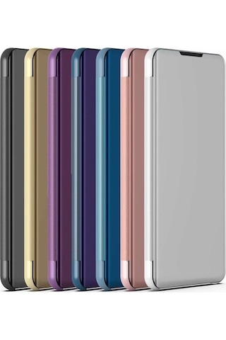 Xiaomi 12 Pro Kaplama Ayna Tutuculu Yatay Çevirme Deri Kılıf