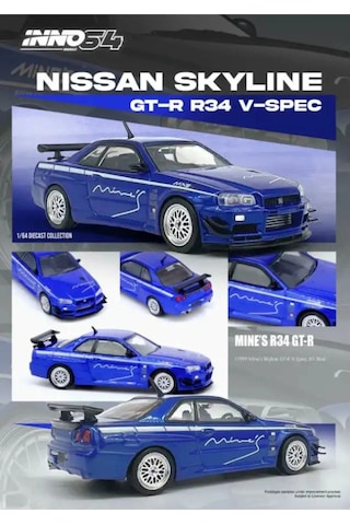 Inno 164 Nıssan Skylıne Gt-r R34 V-spec Tuned By In64-r34vs-mınes-bl