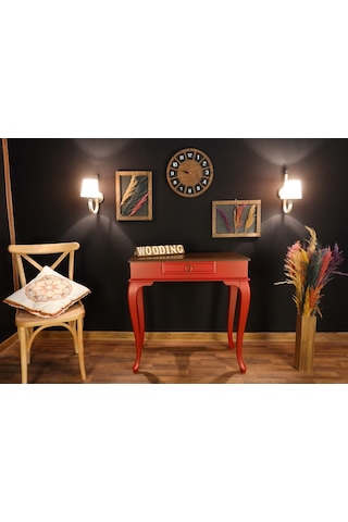 Wooding 80 Cm Çekmeceli Masif Kırmızı Ceviz Dresuar (548586383) Kırmızı