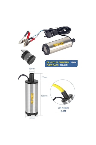 Deko Sls1894 12v Paslanmaz Gövdeli Mini Mazot Sıvı Yakıtp