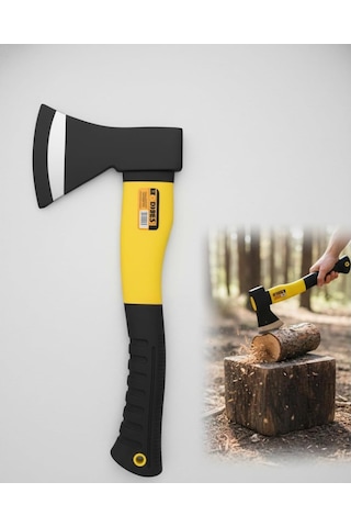 Jouis Balta Fiber Saplı Ergonomik Kaymaz Saplı Çelik Başlı Profesyonel Odun Kesme Balta Kamp Ve Bahçe Kullanımı