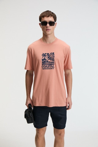 Grimelange SWEET Erkek %100 Pamuk Oversize Fit Baskılı Kısa Kollu Yuvarlak Yakalı Yavruağzı T-Shirt