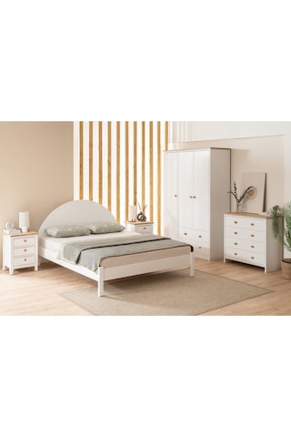 Turtle Modern Karyola Çift Kişilik, Beyaz