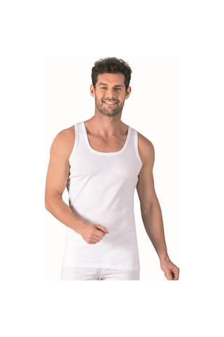 Özkan Underwear 6 Adet Özkan Erkek Ribana Atlet 11406 Beyaz