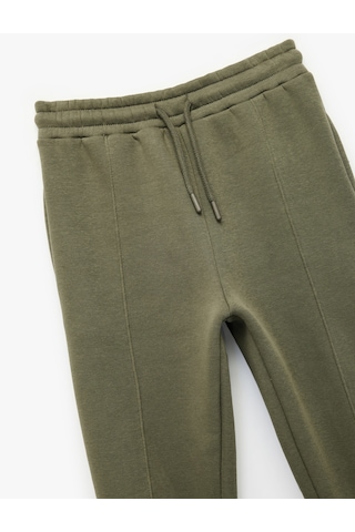 Koton Pamuklu Beli Lastikli Şardonlu Jogger Basic Eşofman Altı Haki 7wkb40023tk