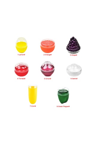 Reedark Sevimli Meyve Sebze Saklama Kabı - Limon, Domates, Soğan, Sarımsak İçin Buzdolabı Organizer 112 Karakter Diğer