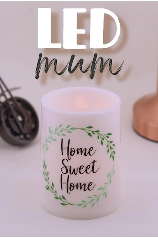 3 Lü Çelenk Led Mum Bardak Tipi Pilli Dumansız Alevli Dekoratif Yapay Mum 10 Cm Beyaz